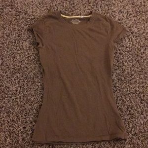 Brown scoop neck tee